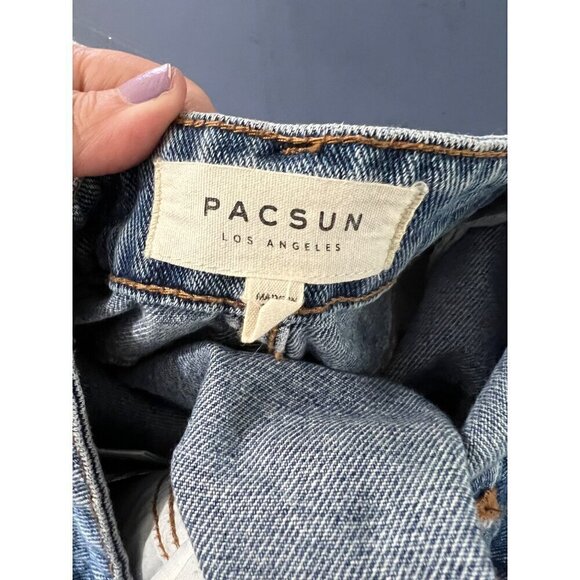 PacSun Womens Denim Mini Skirt With Raw Hem - Size 27 - Picture 3 of 7